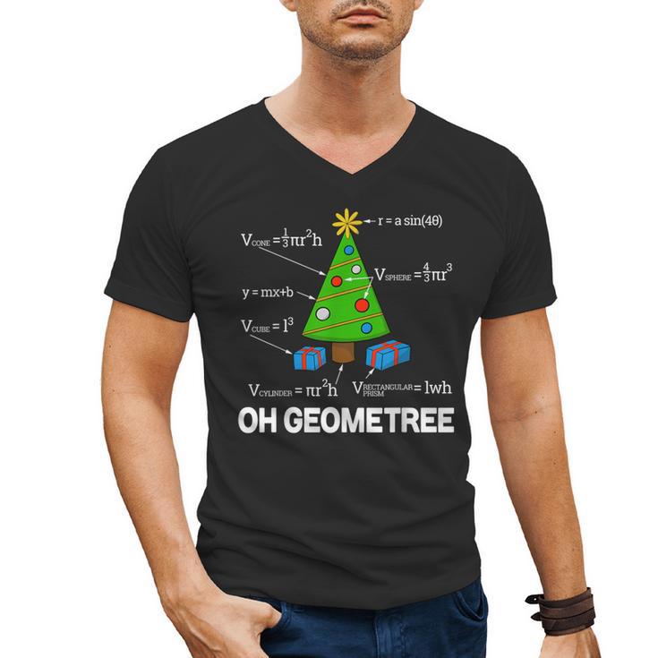 Math Geometry Christmas Tree Geometree Teacher Men's V-Neck T-Shirt