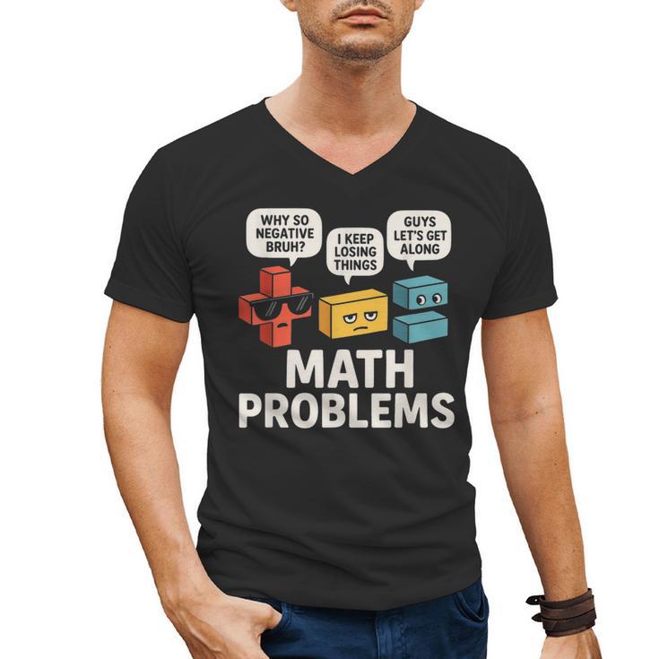 Math Problems Symbols Teacher Back To School Girl Boy Men's V-Neck T-Shirt