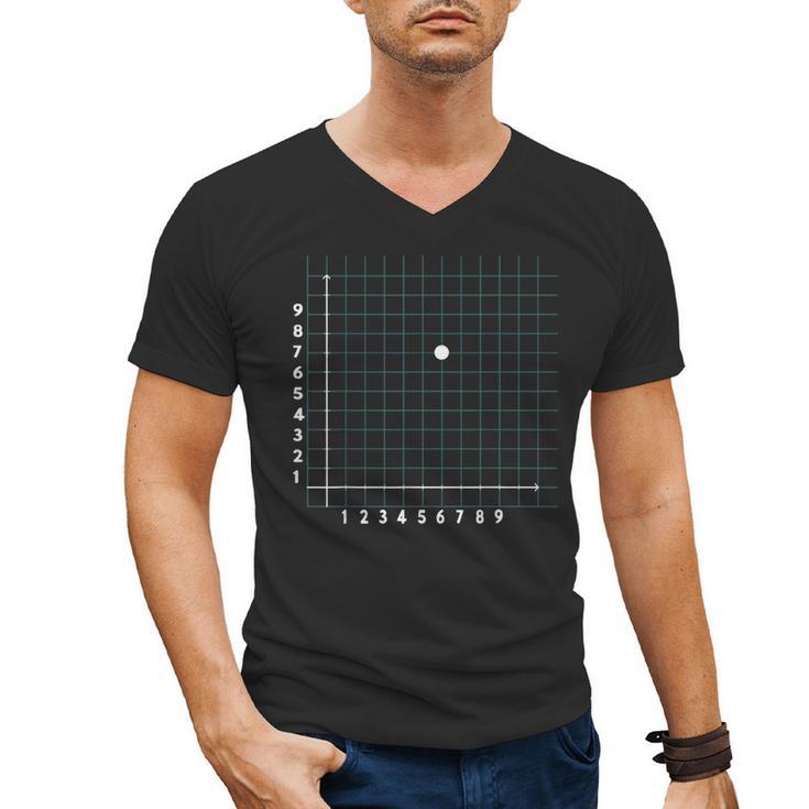 Math Teacher 67 Cartesian Grid Point Humor Men's V-Neck T-Shirt