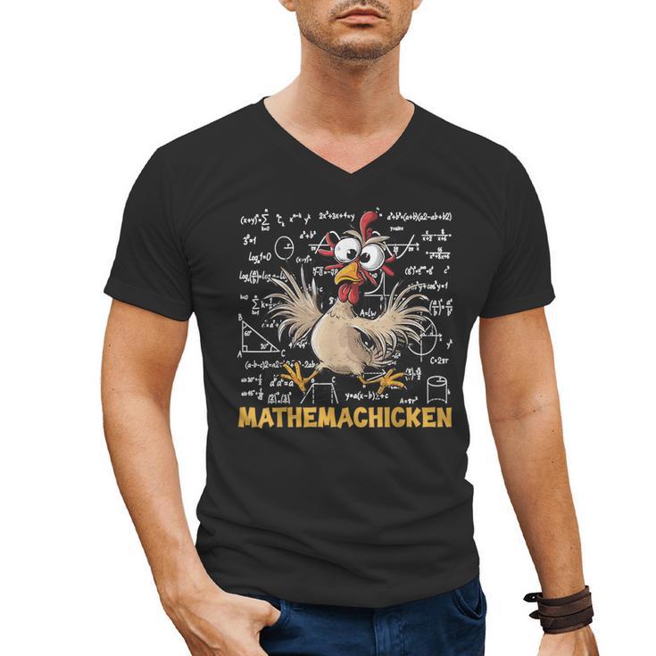 Mathemachicken Chicken Math Teacher Back To School Men's V-Neck T-Shirt