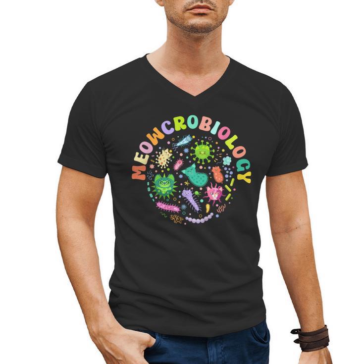 Meowcrobiology Cats Microbiology Science Teacher Men's V-Neck T-Shirt