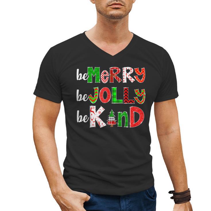 Be Merry Be Jolly Be Kind Merry Christmas Teacher Xmas Pjs Men's V-Neck T-Shirt
