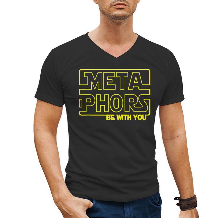 Metaphors Be With You English Teacher Shirts T-Shirt Men's V-Neck T-Shirt