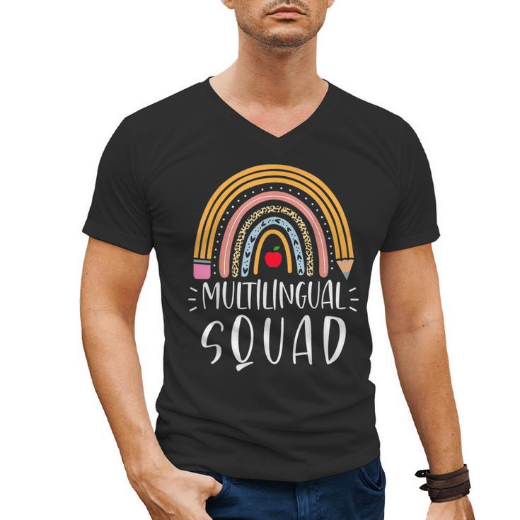 Multilingual Squad Multilingual Teacher Appreciation Kids Men's V-Neck T-Shirt