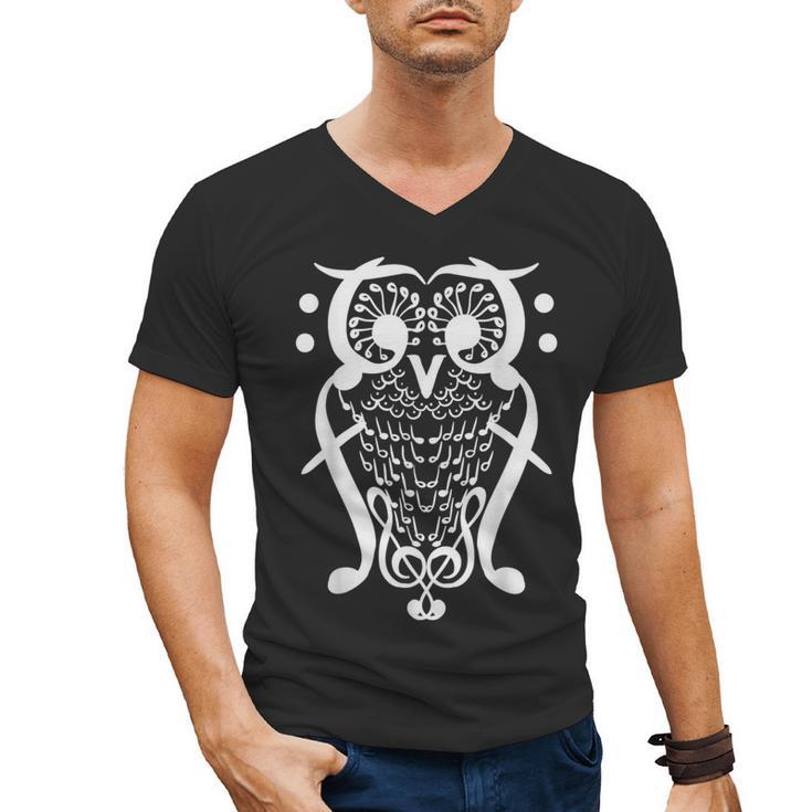 Music Note Owl Shirt Musicians Teacher Birthday Bird Men's V-Neck T-Shirt
