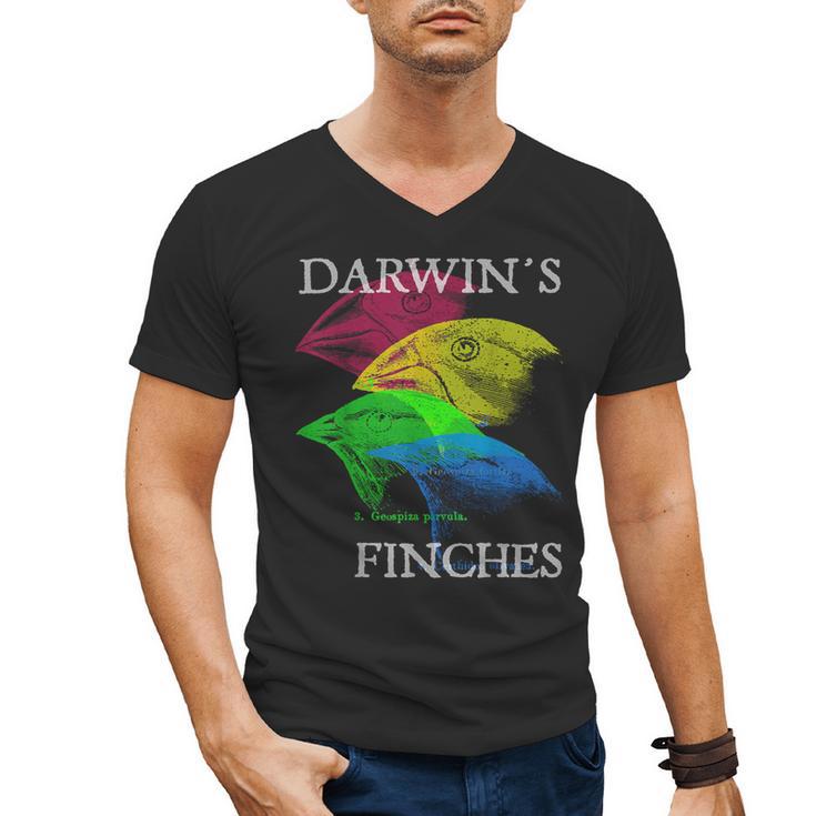 Nerdy Darwin's Finches Evolution Science Biology Teacher Men's V-Neck T-Shirt