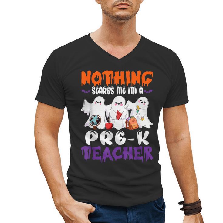 Nothing Scares Me I'm A Pre-K Teacher Halloween Ghosts Men's V-Neck T-Shirt, trending gift Nothing Scares Me I'm A Pre-K Teacher Halloween Ghosts Men's V-Neck T-Shirt, trending gift