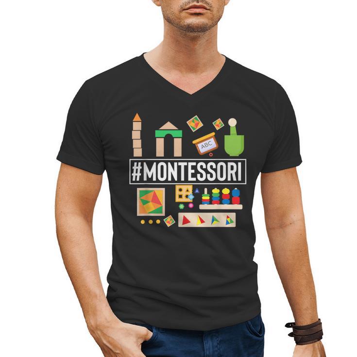 Novelty Montessori Studying Learning Schooling Teacher Love For Men Women Men's V-Neck T-Shirt