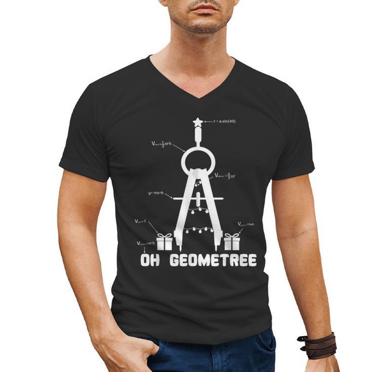 Oh Geometree Math Teacher Geometry Christmas Tree For Men Women Kids Men's V-Neck T-Shirt
