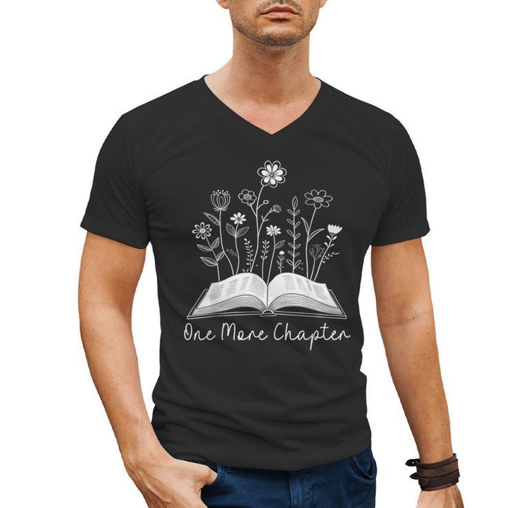One-More Chapter Wildflower Reading Teacher Library Bookish Men's V-Neck T-Shirt
