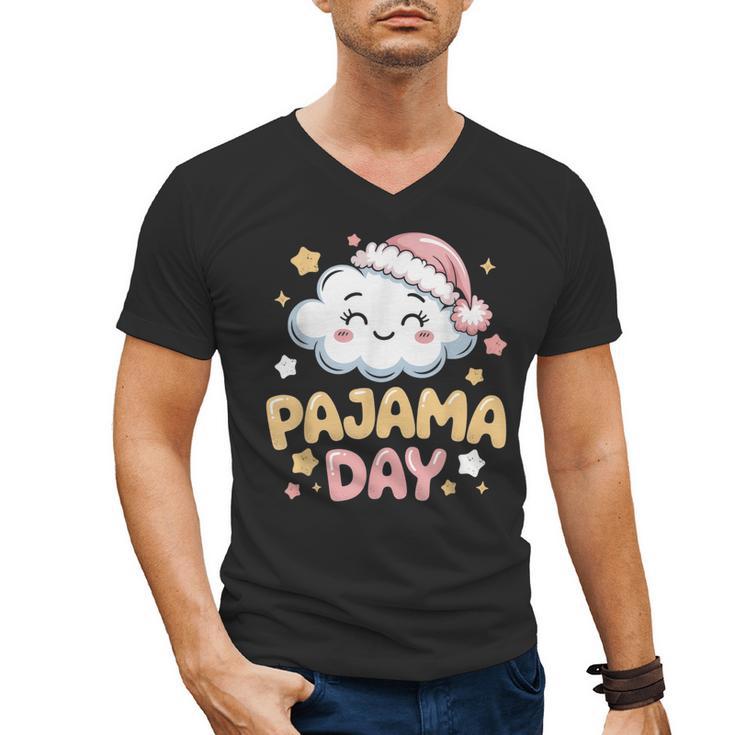 Pajama Day School Spirit Week Fun Cloud Teacher Men's V-Neck T-Shirt