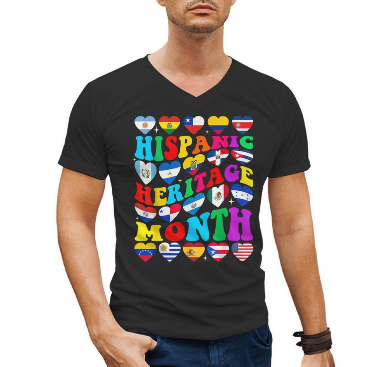 Hispanic Heritage Month 2025 Latino Puerto Rico Teacher Kids Men's V-Neck T-Shirt