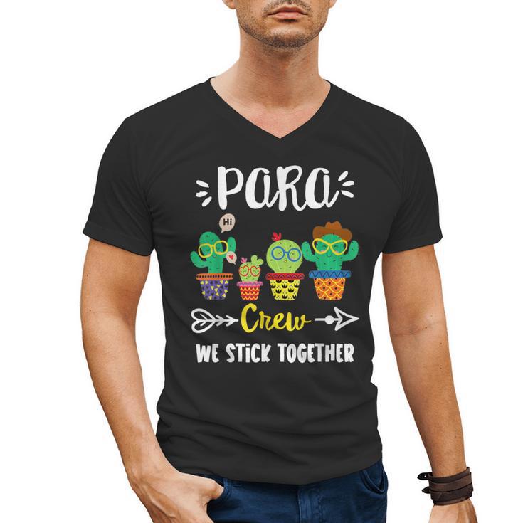 PARA Crew School Cactus Team PARA Teacher Squad For Men Women Kids Men's V-Neck T-Shirt