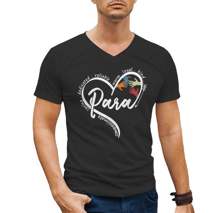 Para Heart Paraprofessional Teacher Paraeducator Men's V-Neck T-Shirt