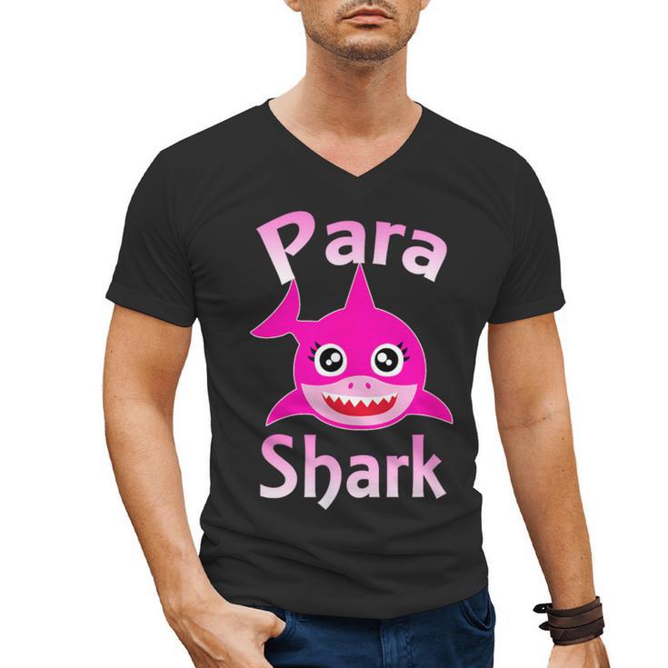 Para Shark Paraprofessional Female Teacher Men's V-Neck T-Shirt