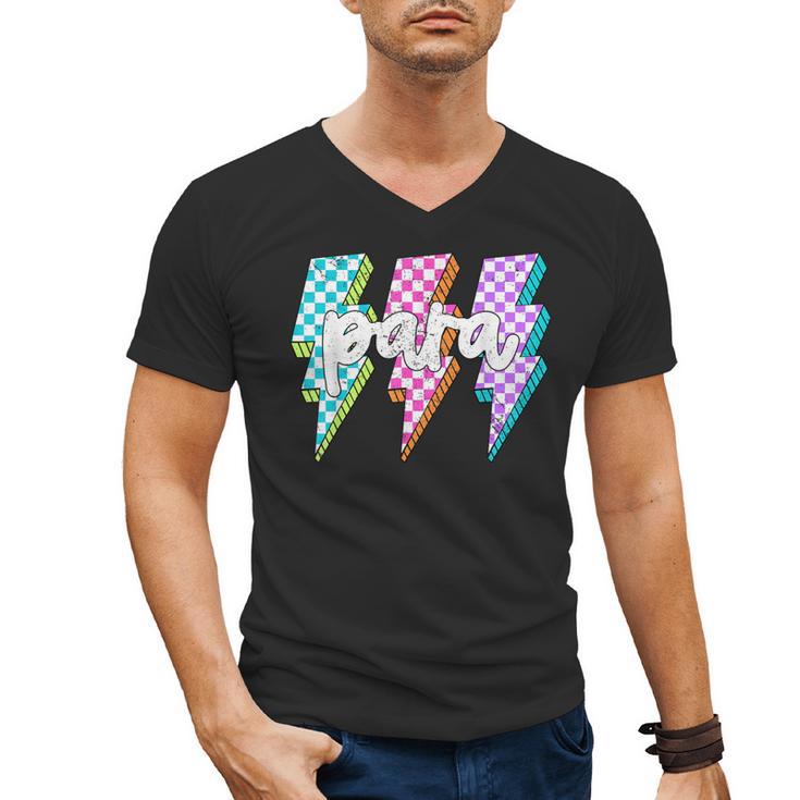 Para Squad Paraprofessional Teacher Lightning Bolt Men's V-Neck T-Shirt