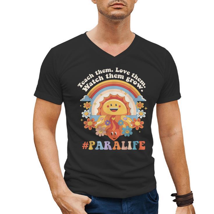 Paraprofessional Para Life Sun Flower Teacher Back To School Men's V-Neck T-Shirt, trending gift Paraprofessional Para Life Sun Flower Teacher Back To School Men's V-Neck T-Shirt, trending gift