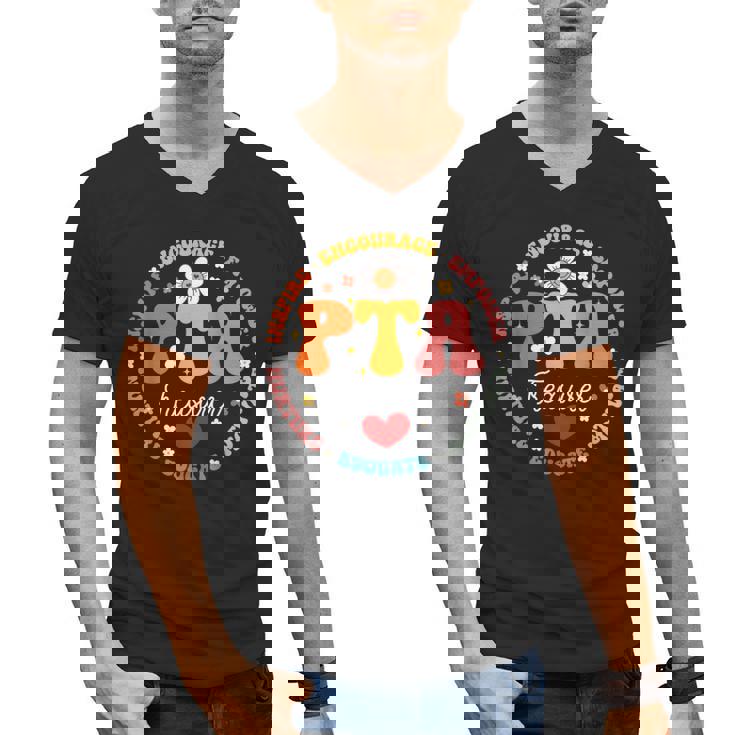 Parents Teacher Association Team Supporter PTA Treasurer For Men Women Girls Kids Men&#x27;s V-Neck T-Shirt