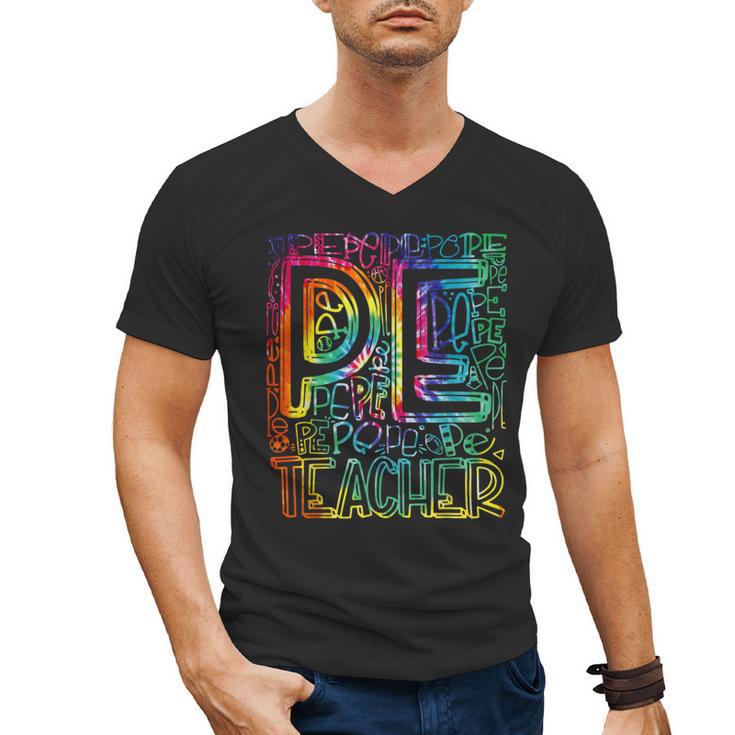 PE Teacher Phys Ed Tie Dye Physical Education Appreciation Men's V-Neck T-Shirt