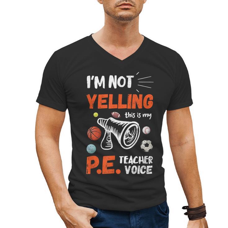 PE Teacher Voice PE Teacher School Fitness Class Men's V-Neck T-Shirt