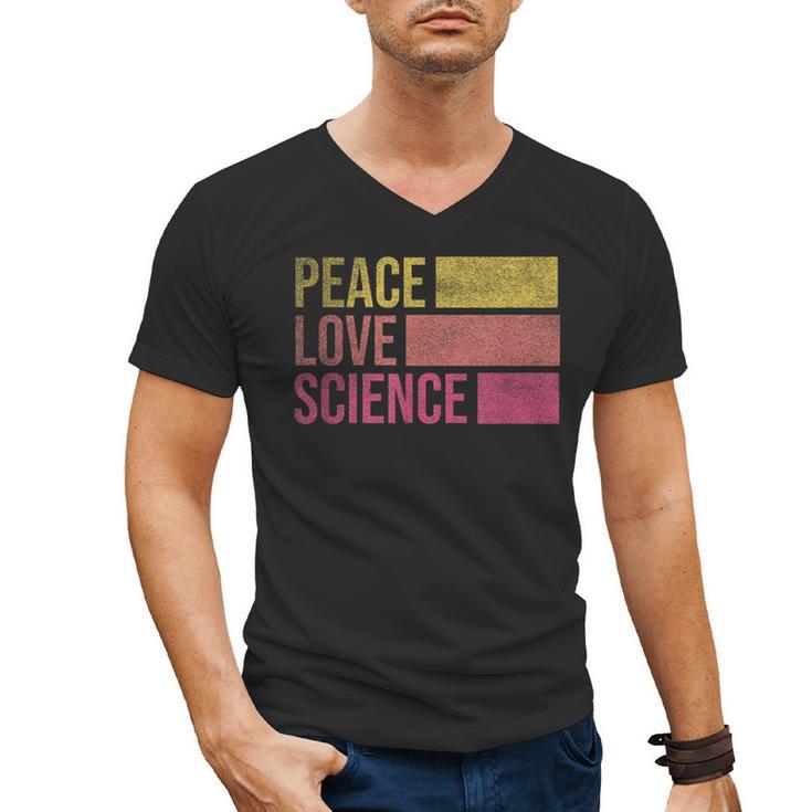 Peace Love Science Lovers Math Chemistry Teacher Men's V-Neck T-Shirt