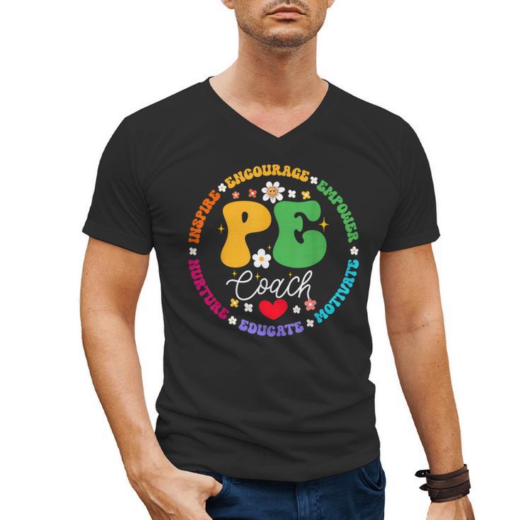 Physical Education PE Instructor Coach Teacher Gym Men's V-Neck T-Shirt