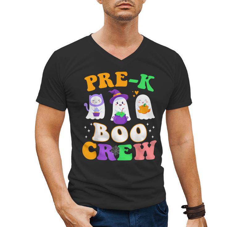 Pre-K Boo Crew Cute Ghost Halloween Costume Teacher Student For Men Women Kids Men's V-Neck T-Shirt