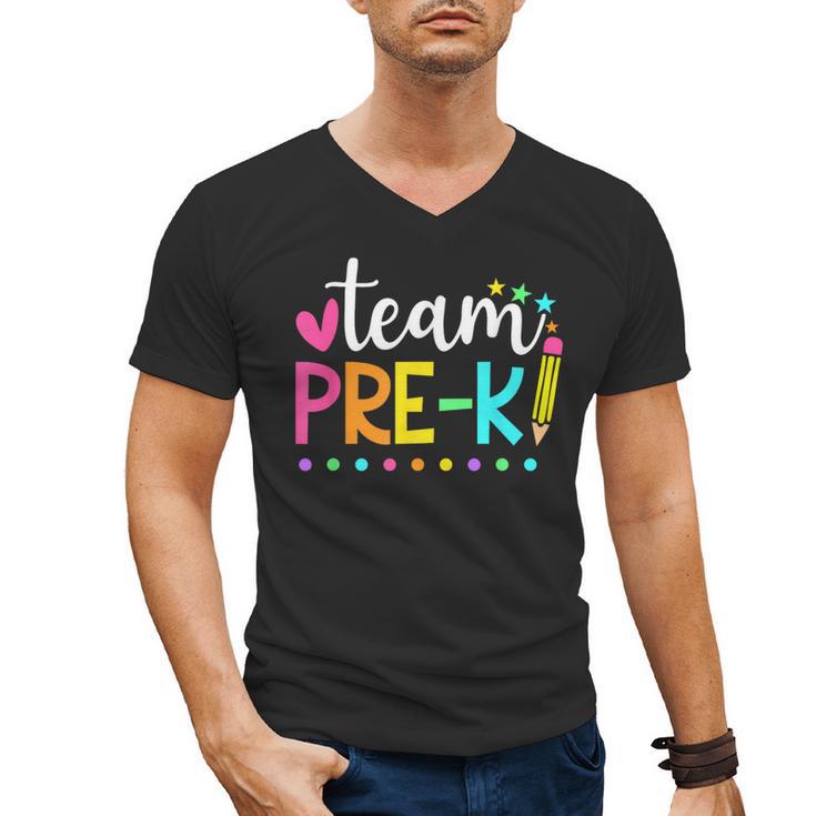 Pre-k Team Pencil Teacher Student Back To School Girls Men's V-Neck T-Shirt
