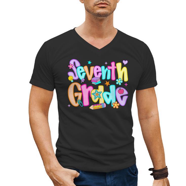 Preppy Seventh Grade Back To School 7th Grade Teachers Girls Men's V-Neck T-Shirt