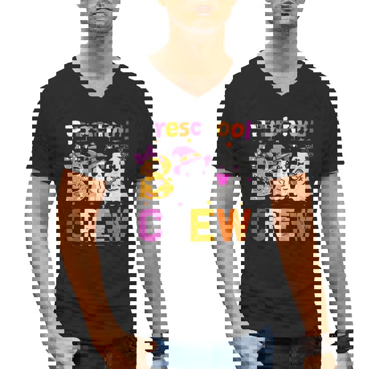 Preschool Boo Crew Preschool Halloween Teacher Kids Men&#x27;s V-Neck T-Shirt