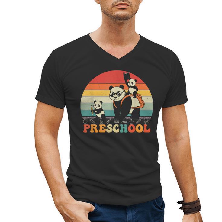Preschool Panda Back To School Teacher Student Men's V-Neck T-Shirt