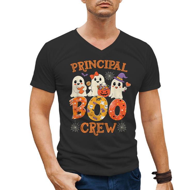 Principal Teacher Boo Crew Halloween Spooky Costume Men's V-Neck T-Shirt