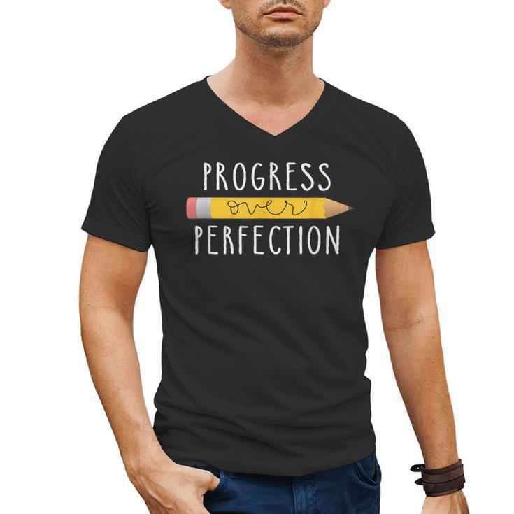 Progress Over Perfection Motivational Teacher Tee Men's V-Neck T-Shirt, trending gift
