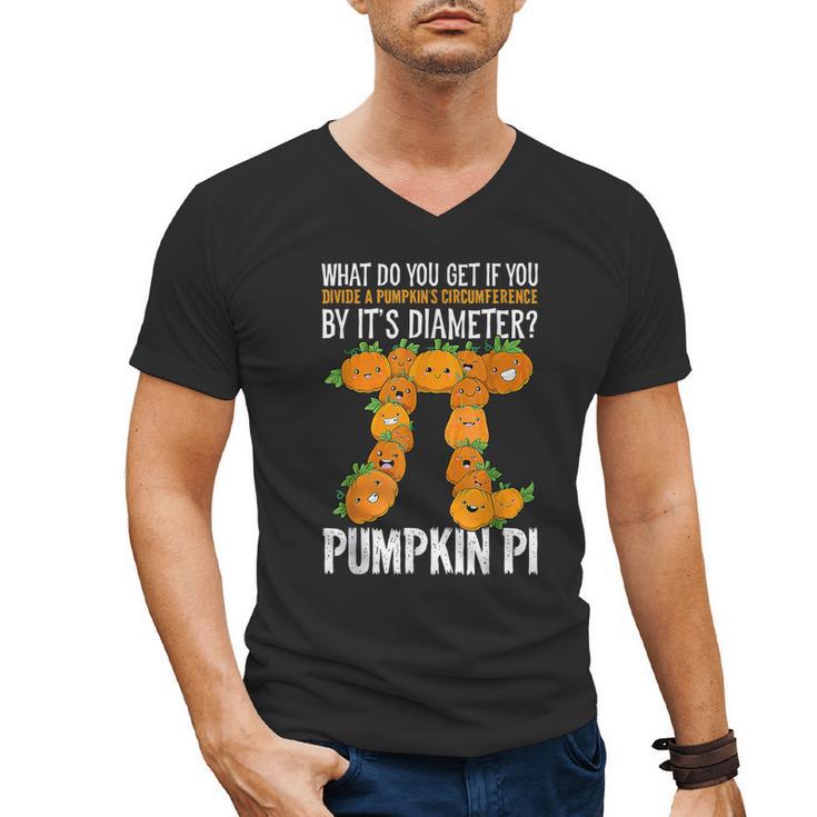 Pumpkin Pi Math Teacher Halloween Geometry Men's V-Neck T-Shirt