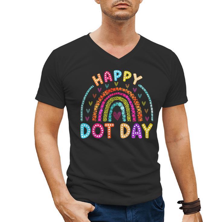 Rainbow Happy Dot Day Shirts Teacher Kids September 15th Men's V-Neck T-Shirt