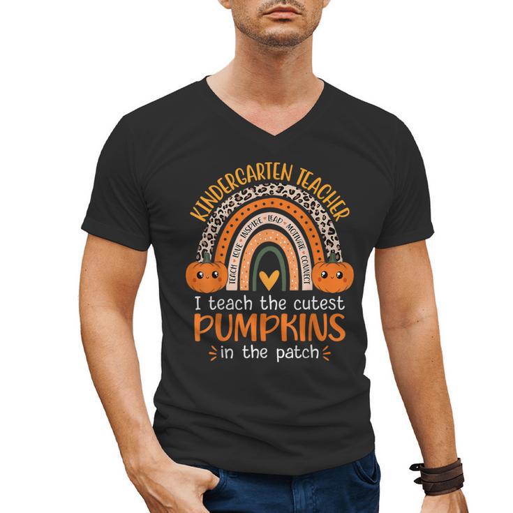 Rainbow I Teach The Cutest Pumpkins Kindergarten Teacher Men Women Men's V-Neck T-Shirt