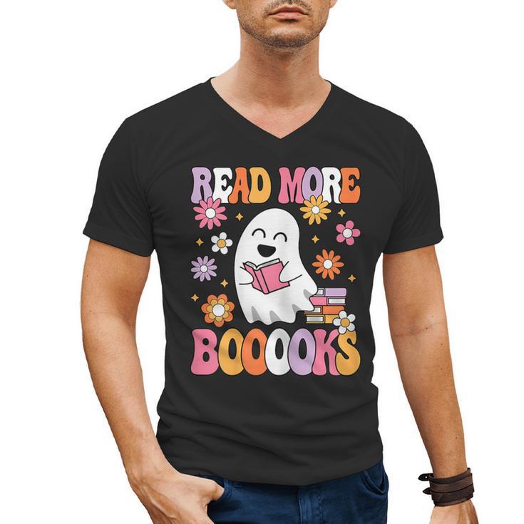 Read More Books Groovy Halloween Teacher Women Men's V-Neck T-Shirt