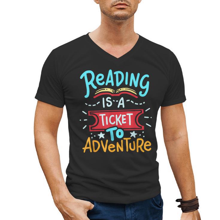 Reading Adventure Library Student Teacher Book Men's V-Neck T-Shirt
