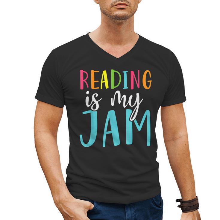 Reading Is My Jam Back To School Teacher Men's V-Neck T-Shirt