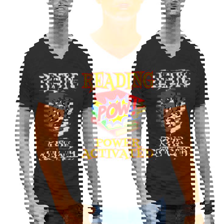 Reading Super Power Activated Superhero Teacher Or Student Men Women Girls Kids Men&#x27;s V-Neck T-Shirt