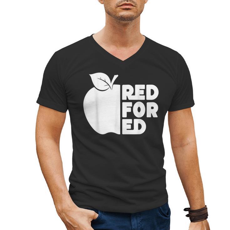 Red For Ed Teacher Support Public Education For Men Women Kids Men's V-Neck T-Shirt
