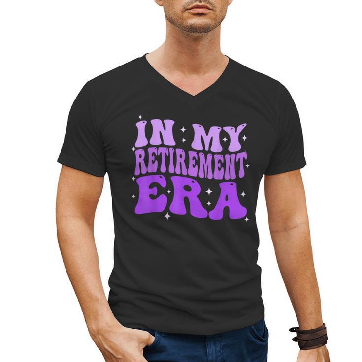 In My Retirement Era Groovy Retired Teacher 2025 Women Men's V-Neck T-Shirt