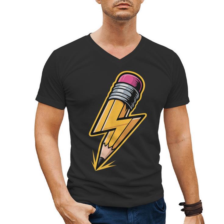 Retro Pencil Pencil Back To School Teacher Student Men's V-Neck T-Shirt
