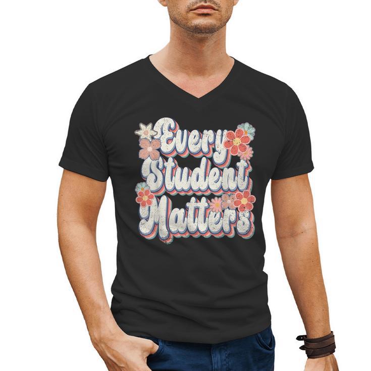 Retro Vintage Every Student Matters Teacher Paraprofessional Men's V-Neck T-Shirt
