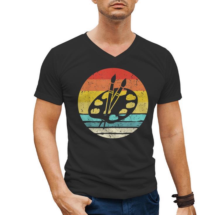 Retro Vintage Paint Palette Costume Artist Art Teacher Men Women Men's V-Neck T-Shirt