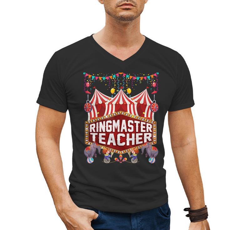 Ringmaster Teacher Costume – Carnival Birthday Style Men's V-Neck T-Shirt
