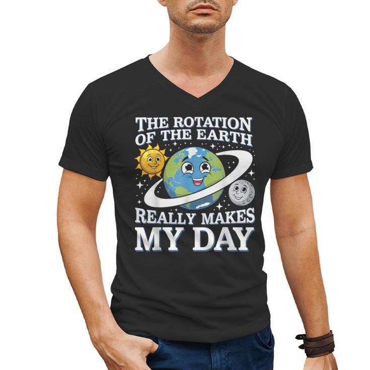 Rotation Of Earth Science Teacher Earth Day Men Women Men's V-Neck T-Shirt