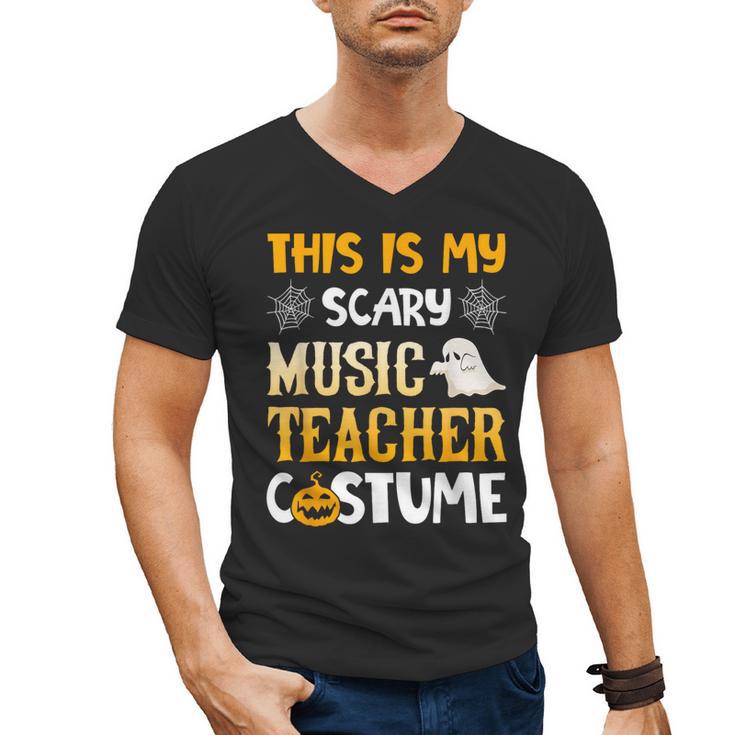This Is My Scary Music Teacher Halloween Costumes Pajama Men's V-Neck T-Shirt