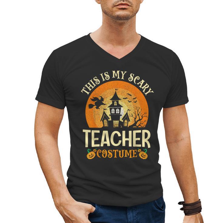 This Is My Scary Teacher Costume Halloween Men's V-Neck T-Shirt