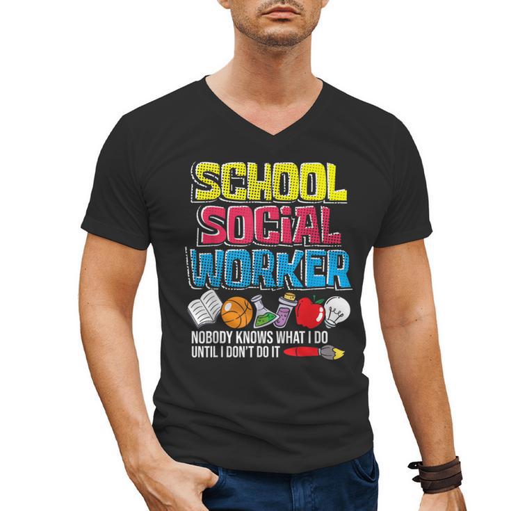School Social Worker Teacher Caseworker Public Servant LSW Men's V-Neck T-Shirt